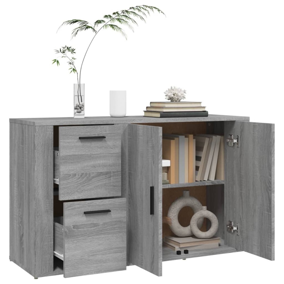 vidaXL Ντουλάπι Γκρι Sonoma 100x33x59,5 εκ. από Επεξεργασμένο Ξύλο