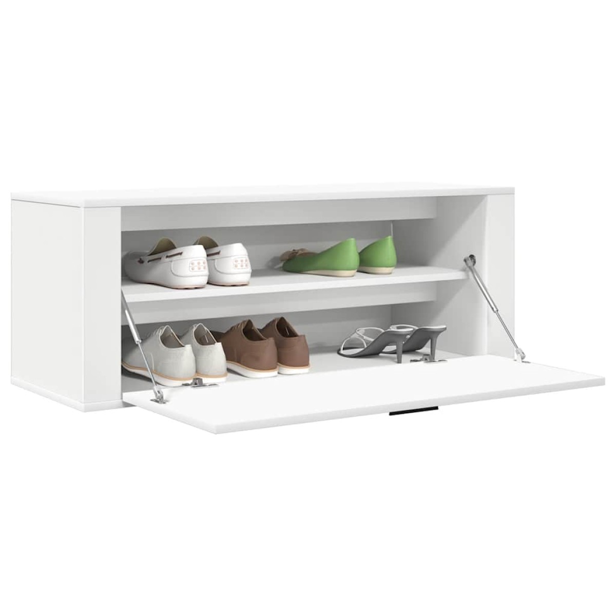 vidaXL Παπουτσοθήκη Επιτοίχια Λευκή 100x35x38 εκ. Επεξεργασμένο Ξύλο