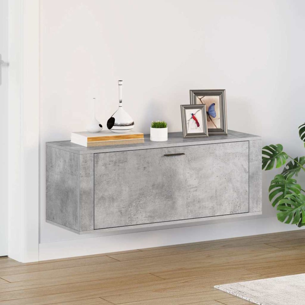 vidaXL Παπουτσοθήκη Γκρι Σκυροδέματος 100x35x38 εκ. Επεξεργασμένο Ξύλο