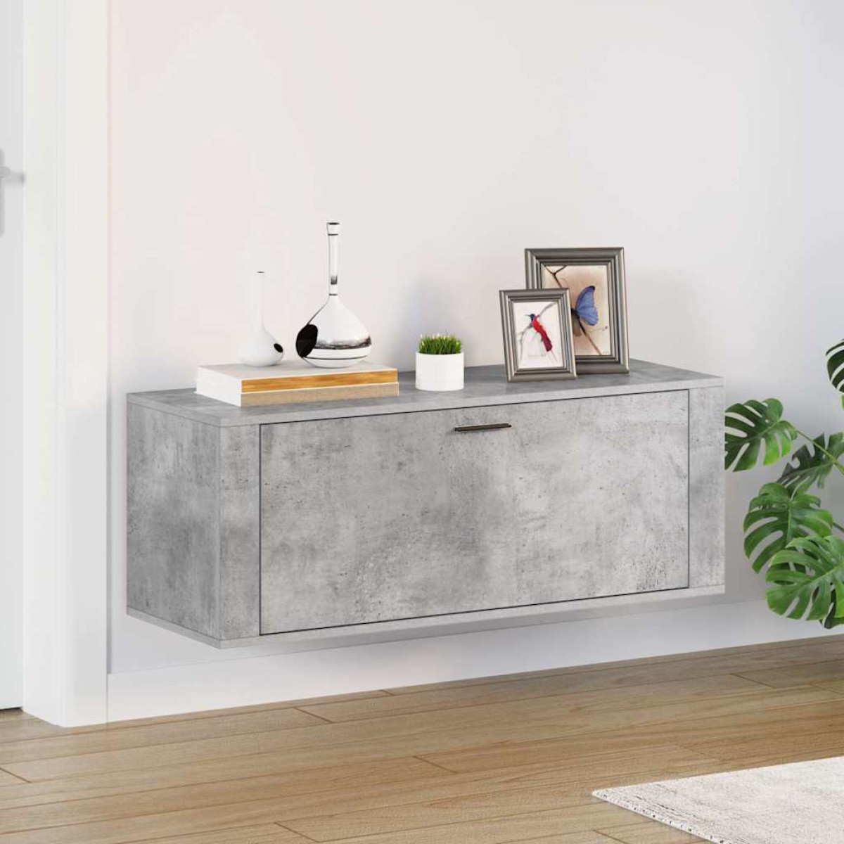 vidaXL Παπουτσοθήκη Γκρι Σκυροδέματος 100x35x38 εκ. Επεξεργασμένο Ξύλο