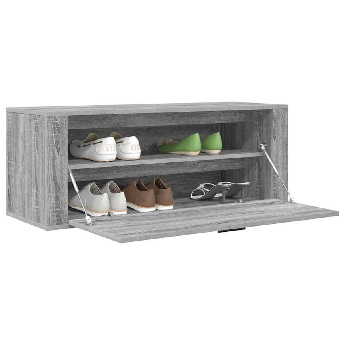 vidaXL Παπουτσοθήκη Επιτοίχια Sonoma Γκρι 100x35x38 εκ. Επεξ. Ξύλο