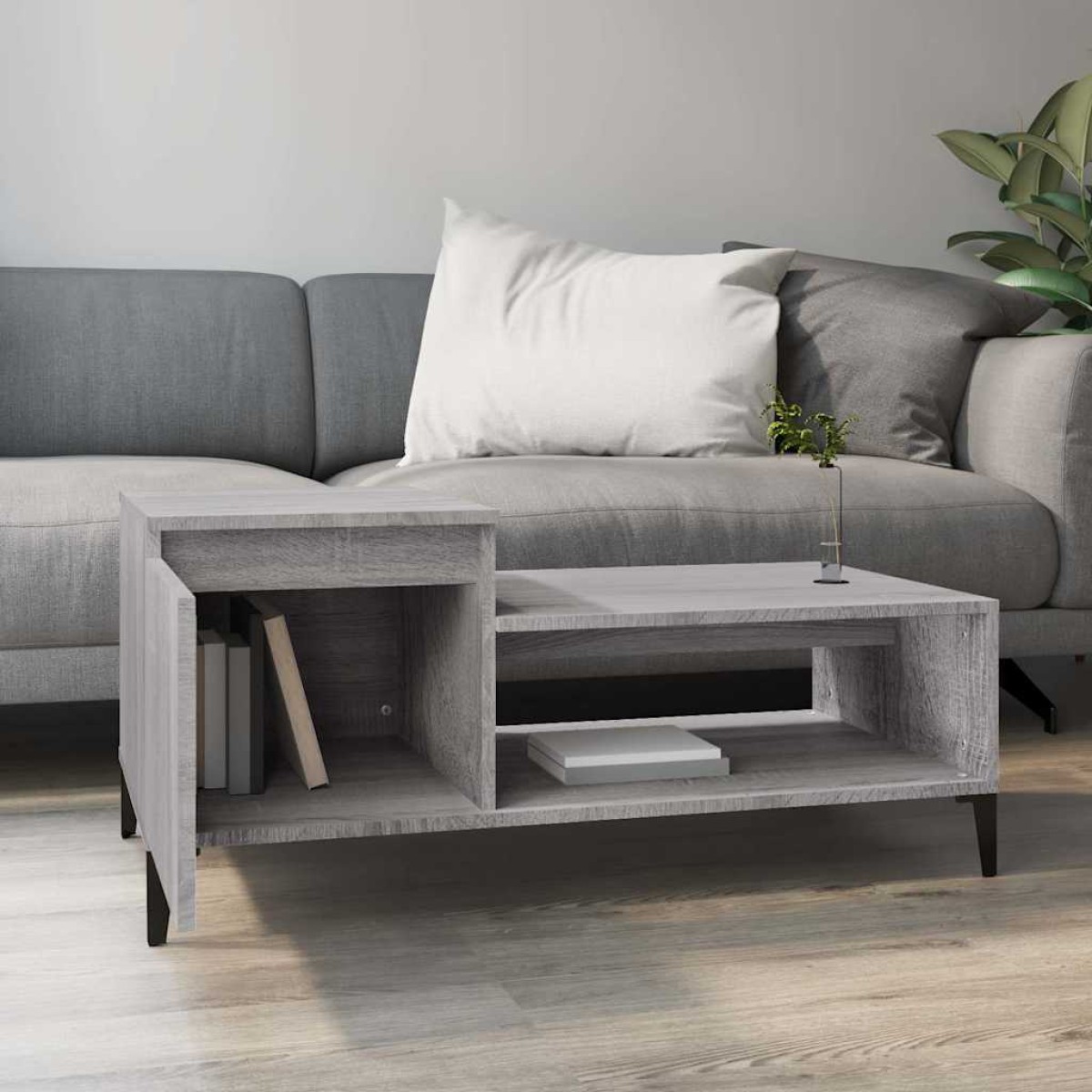 vidaXL Τραπεζάκι Σαλονιού Γκρι Sonoma 100x50x45 εκ. Επεξεργασμένο Ξύλο