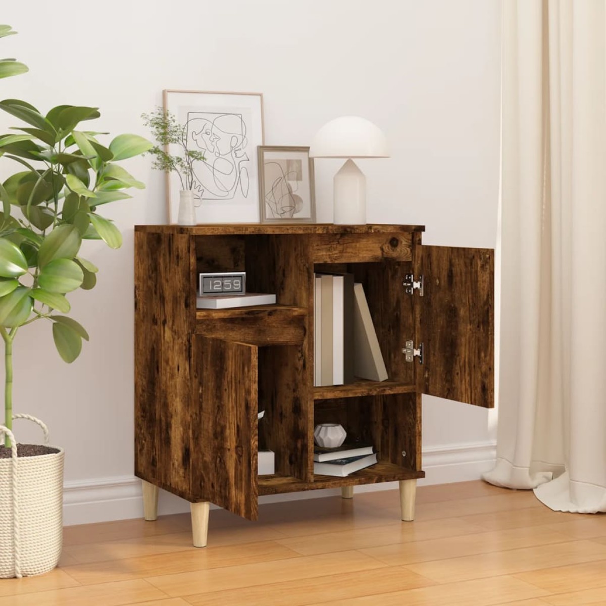 vidaXL Ντουλάπι Καπνιστή Δρυς 60x35x70 εκ. από Επεξεργασμένο Ξύλο