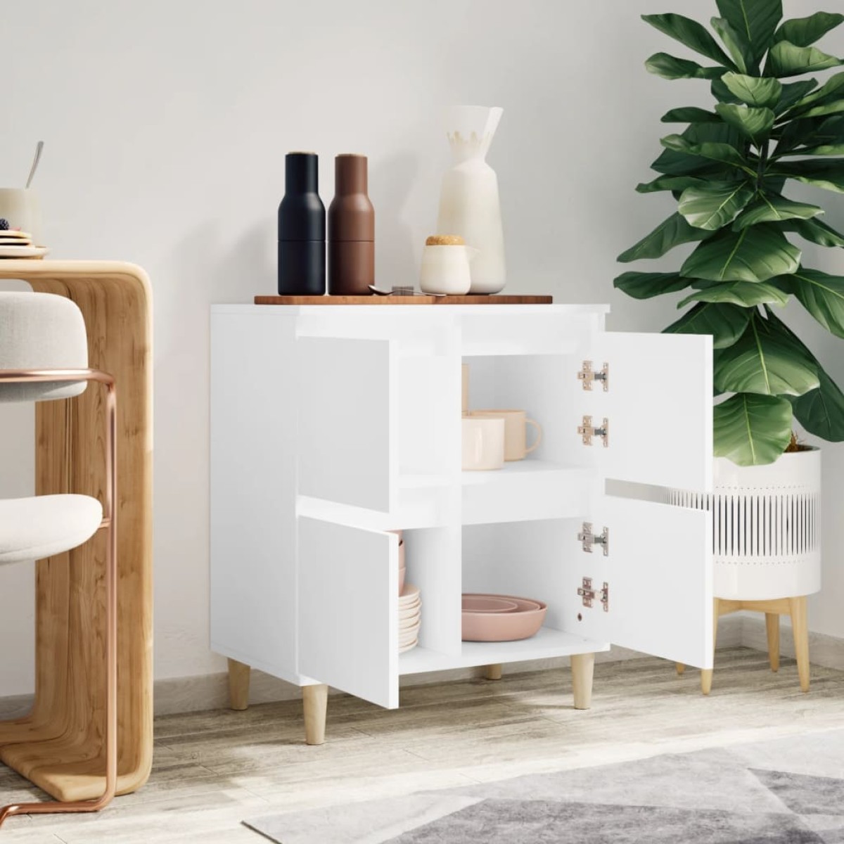 vidaXL Συρταριέρα Λευκή 60 x 35 x 70 εκ. από Επεξεργασμένο Ξύλο