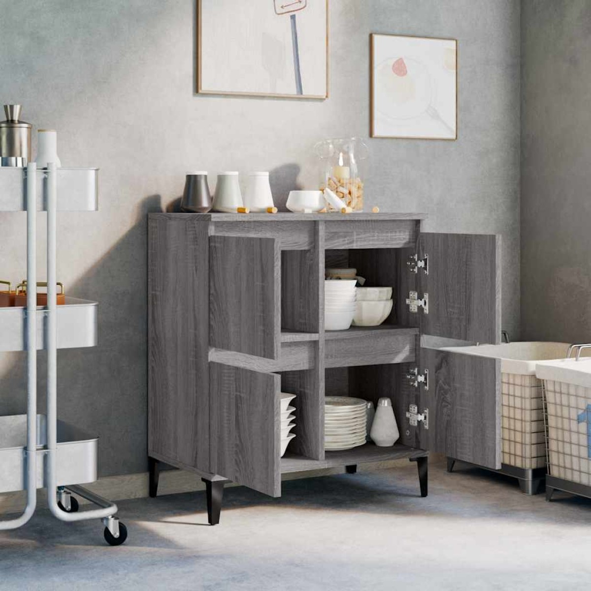 vidaXL Ντουλάπι Γκρι Sonoma 60x35x70 εκ. από Επεξεργασμένο Ξύλο