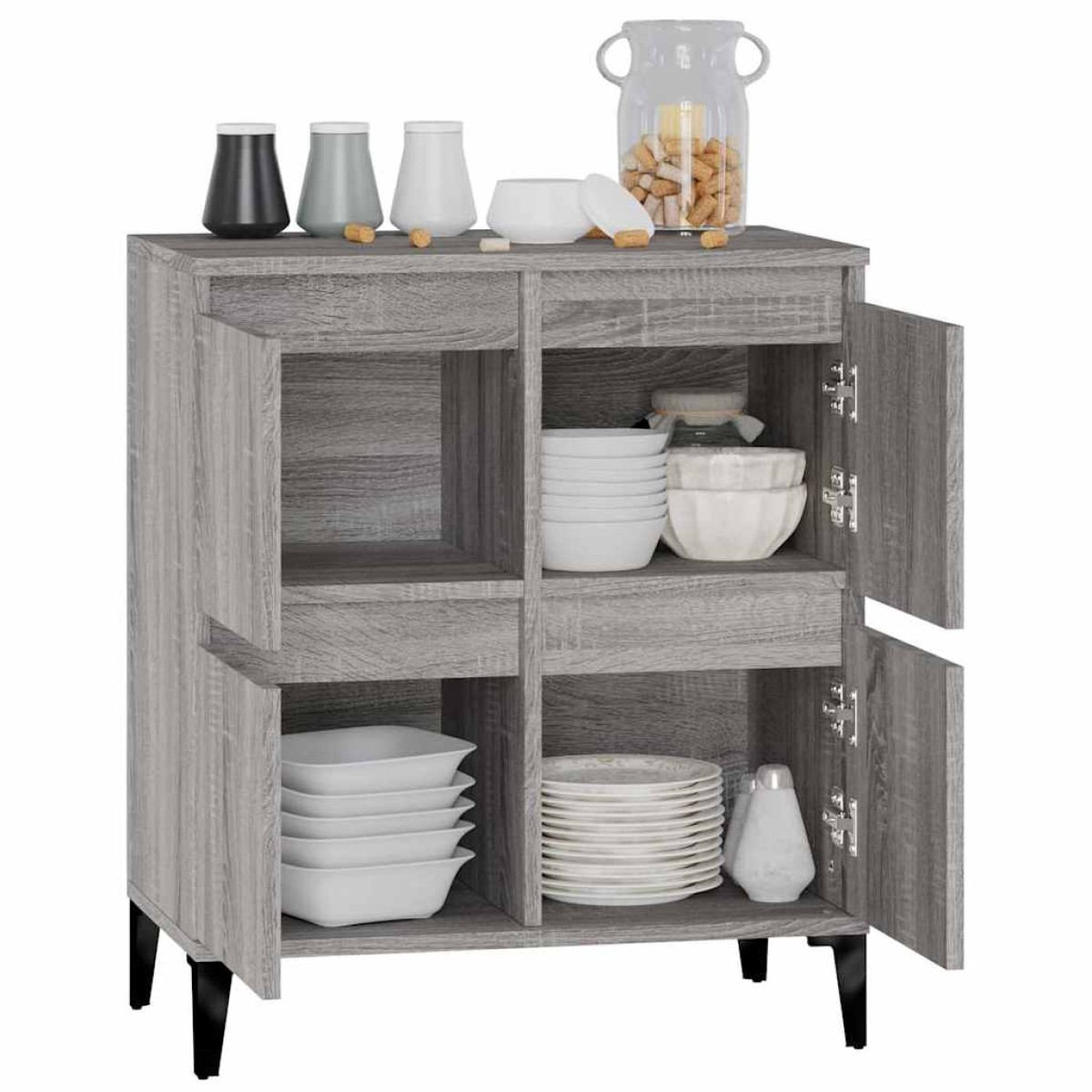 vidaXL Ντουλάπι Γκρι Sonoma 60x35x70 εκ. από Επεξεργασμένο Ξύλο