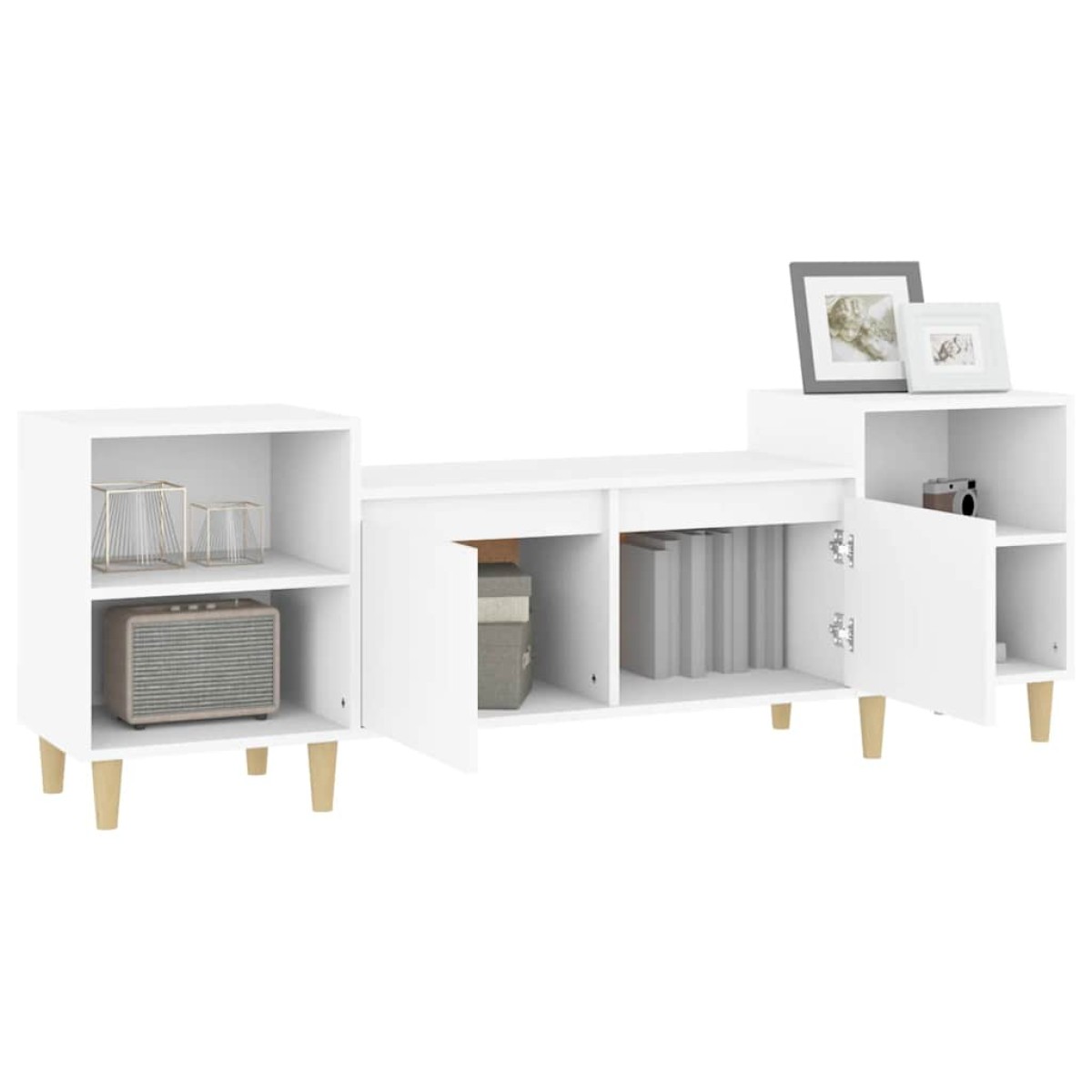 vidaXL Έπιπλο Τηλεόρασης Λευκό 160 x 35 x 55 εκ. Επεξεργασμένο Ξύλο