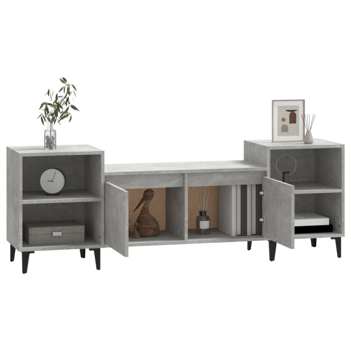 vidaXL Έπιπλο Τηλεόρασης Γκρι Σκυρ. 160x35x55 εκ. Επεξ. Ξύλο