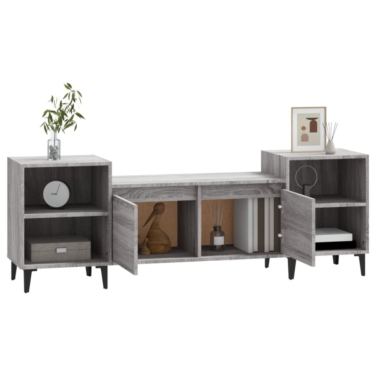 vidaXL Έπιπλο Τηλεόρασης Γκρι Sonoma 160x35x55 εκ. από Επεξεργ. Ξύλο