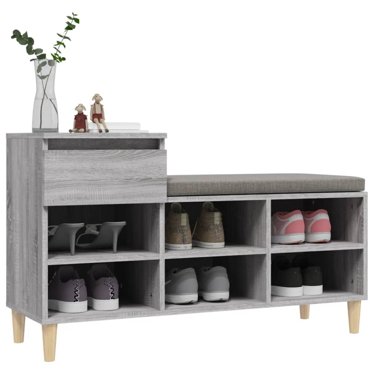 vidaXL Παπουτσοθήκη Γκρι Sonoma 102x36x60 εκ. από Επεξεργασμένο Ξύλο