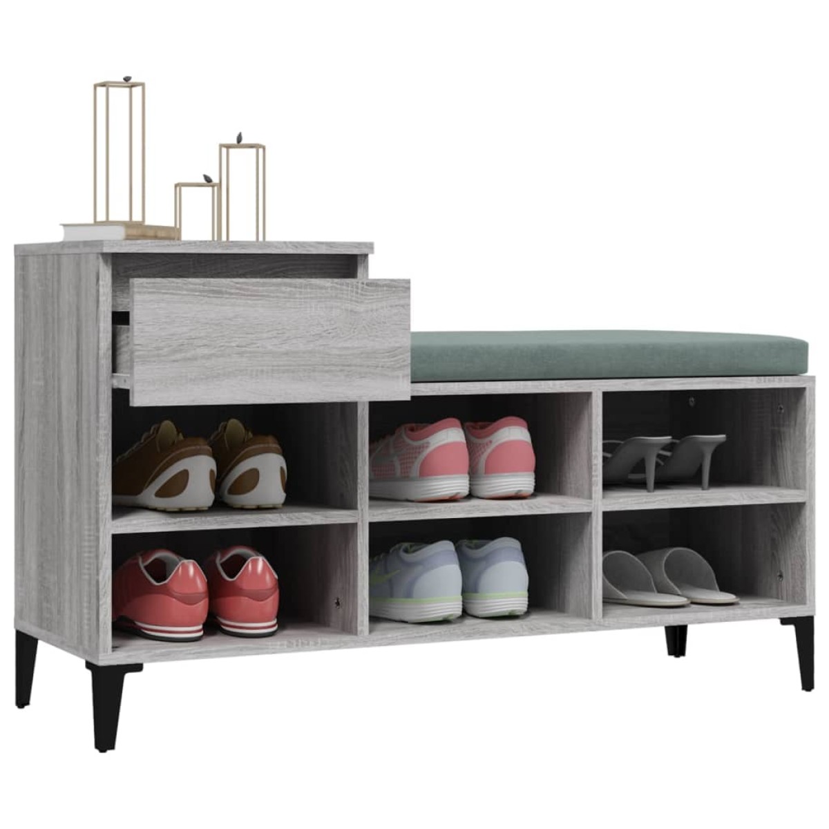 vidaXL Παπουτσοθήκη Γκρι Sonoma 102x36x60 εκ. από Επεξεργασμένο Ξύλο