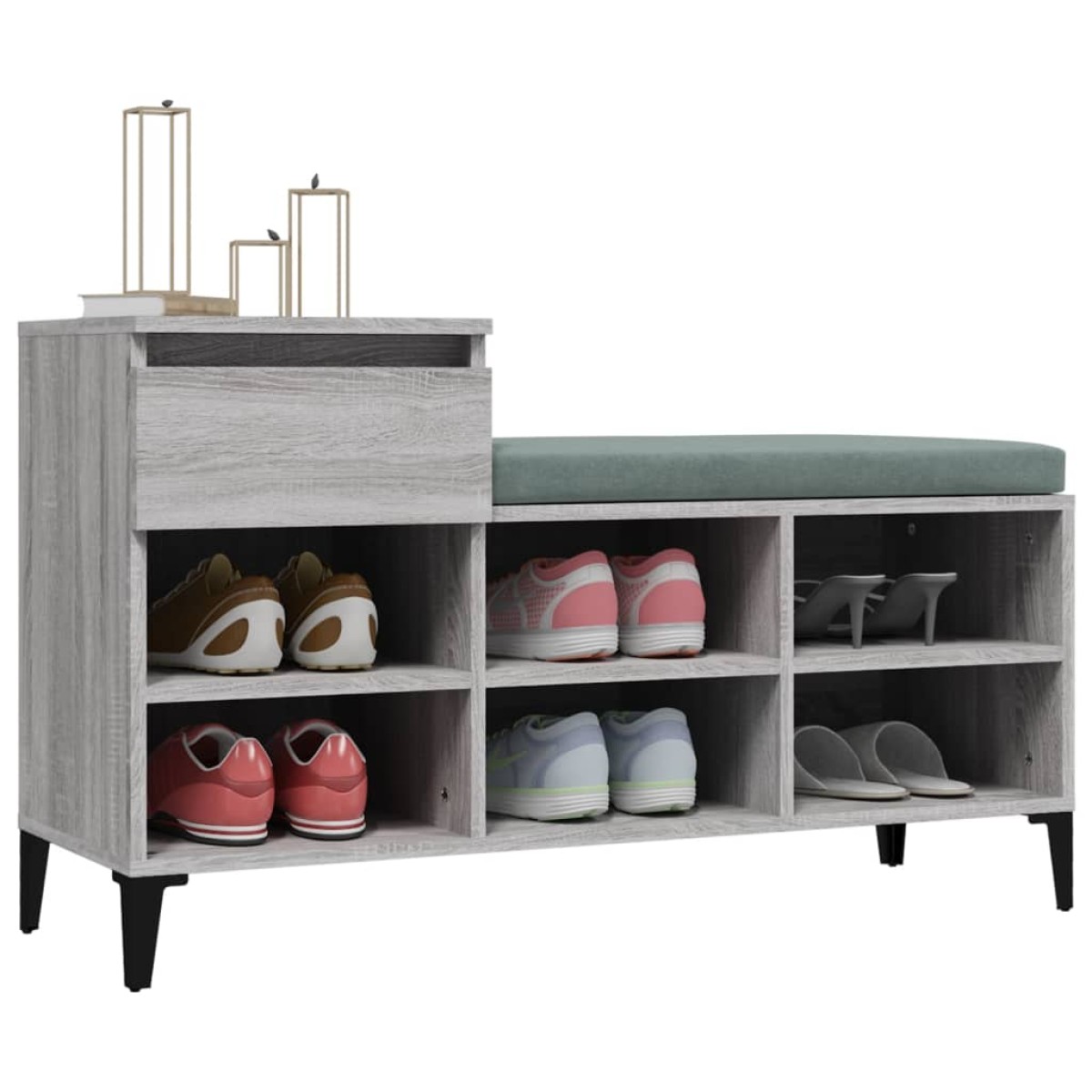 vidaXL Παπουτσοθήκη Γκρι Sonoma 102x36x60 εκ. από Επεξεργασμένο Ξύλο