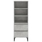 vidaXL Ντουλάπι Γκρι Σκυρ. 40x36x110 εκ. από Επεξεργασμένο Ξύλο