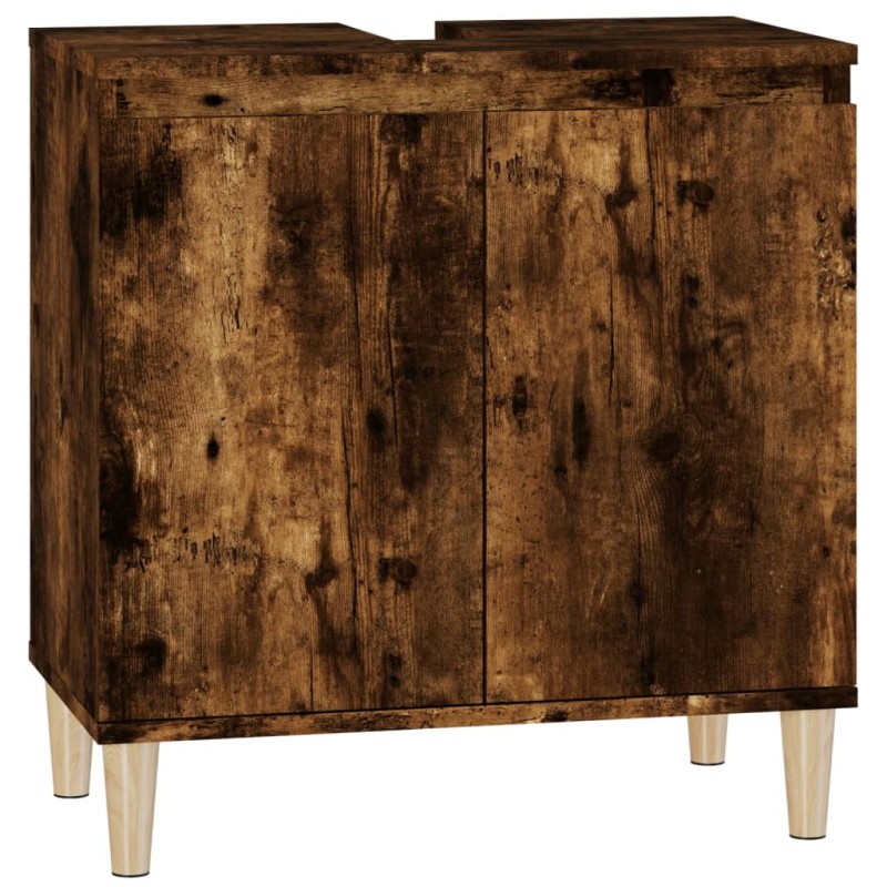 vidaXL Ντουλάπι Νιπτήρα Καπνιστή Δρυς 58x33x60 εκ. Επεξεργ. Ξύλο