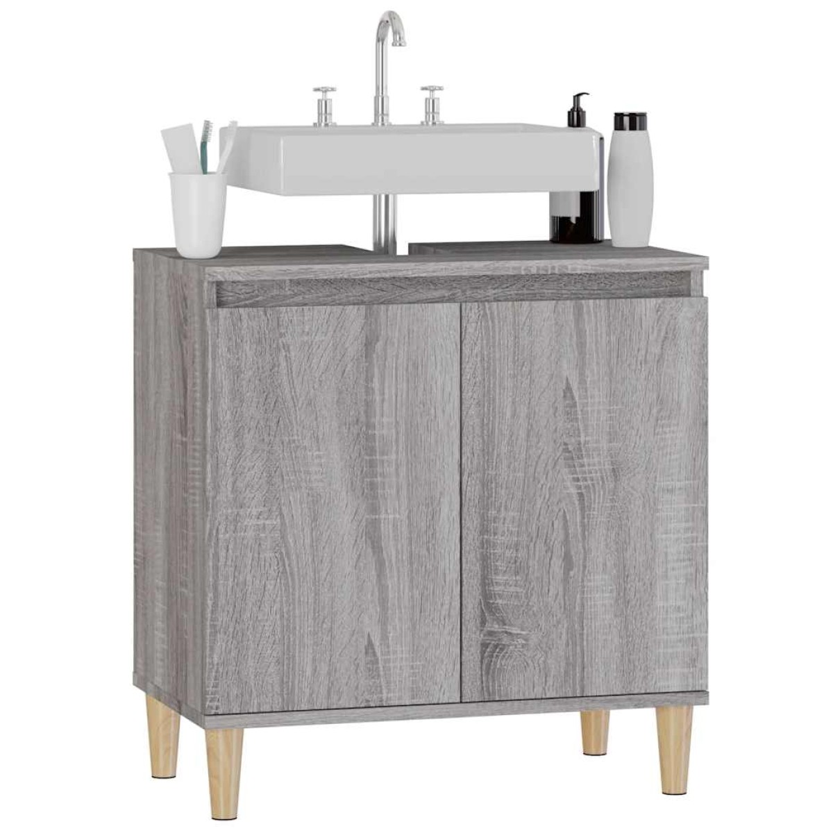 vidaXL Ντουλάπι Νιπτήρα Grey Sonoma 58 x 33 x 60 εκ. Επεξεργ. Ξύλο