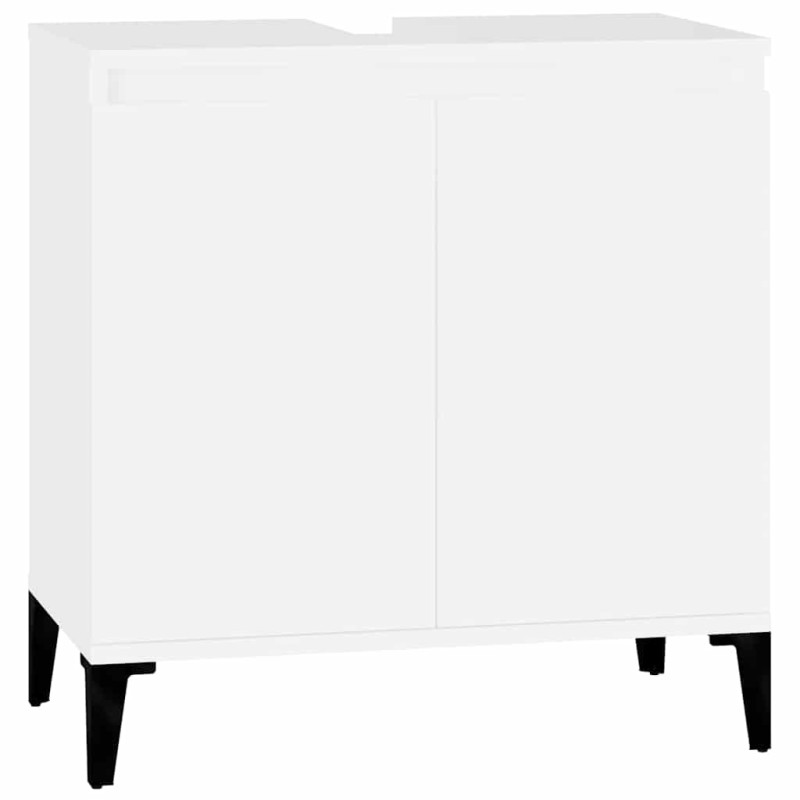 vidaXL Ντουλάπι Νιπτήρα Λευκό 58 x 33 x 60 εκ. από Επεξεργασμένο Ξύλο