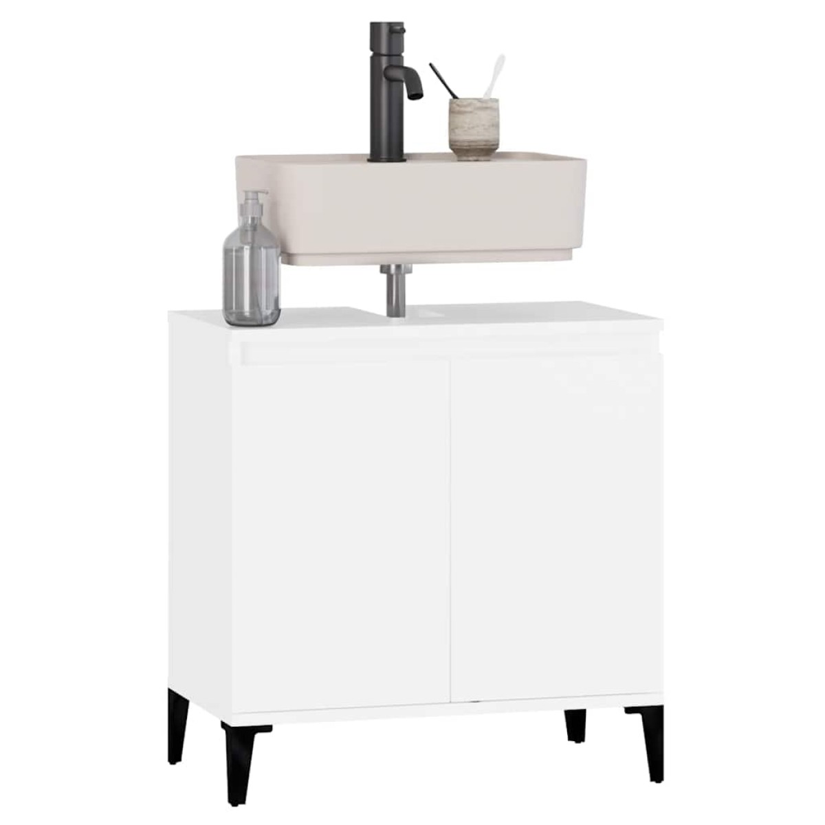 vidaXL Ντουλάπι Νιπτήρα Λευκό 58 x 33 x 60 εκ. από Επεξεργασμένο Ξύλο