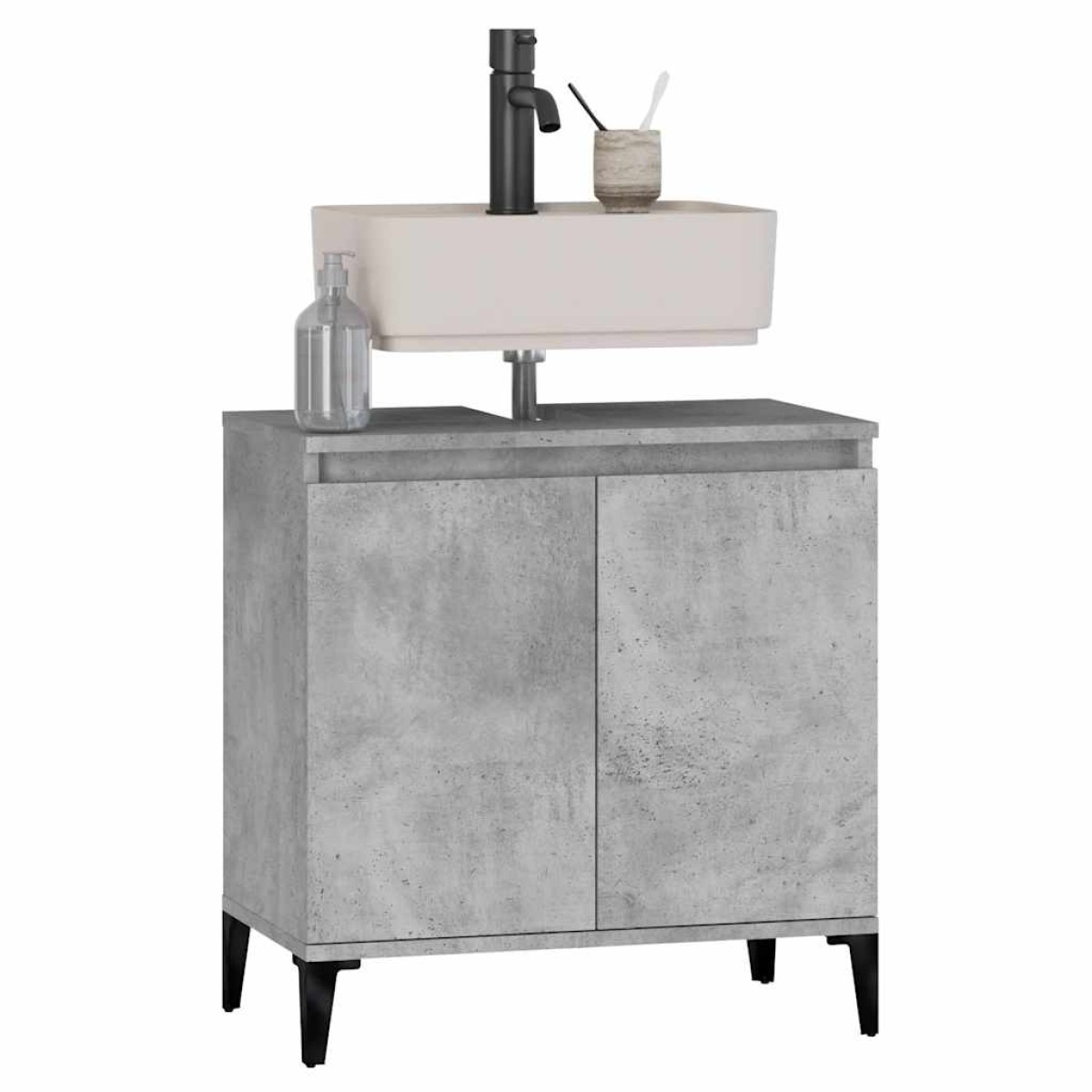 vidaXL Ντουλάπι Νιπτήρα Γκρι Σκυρ. 58x33x60 εκ. Επεξεργασμένο Ξύλο