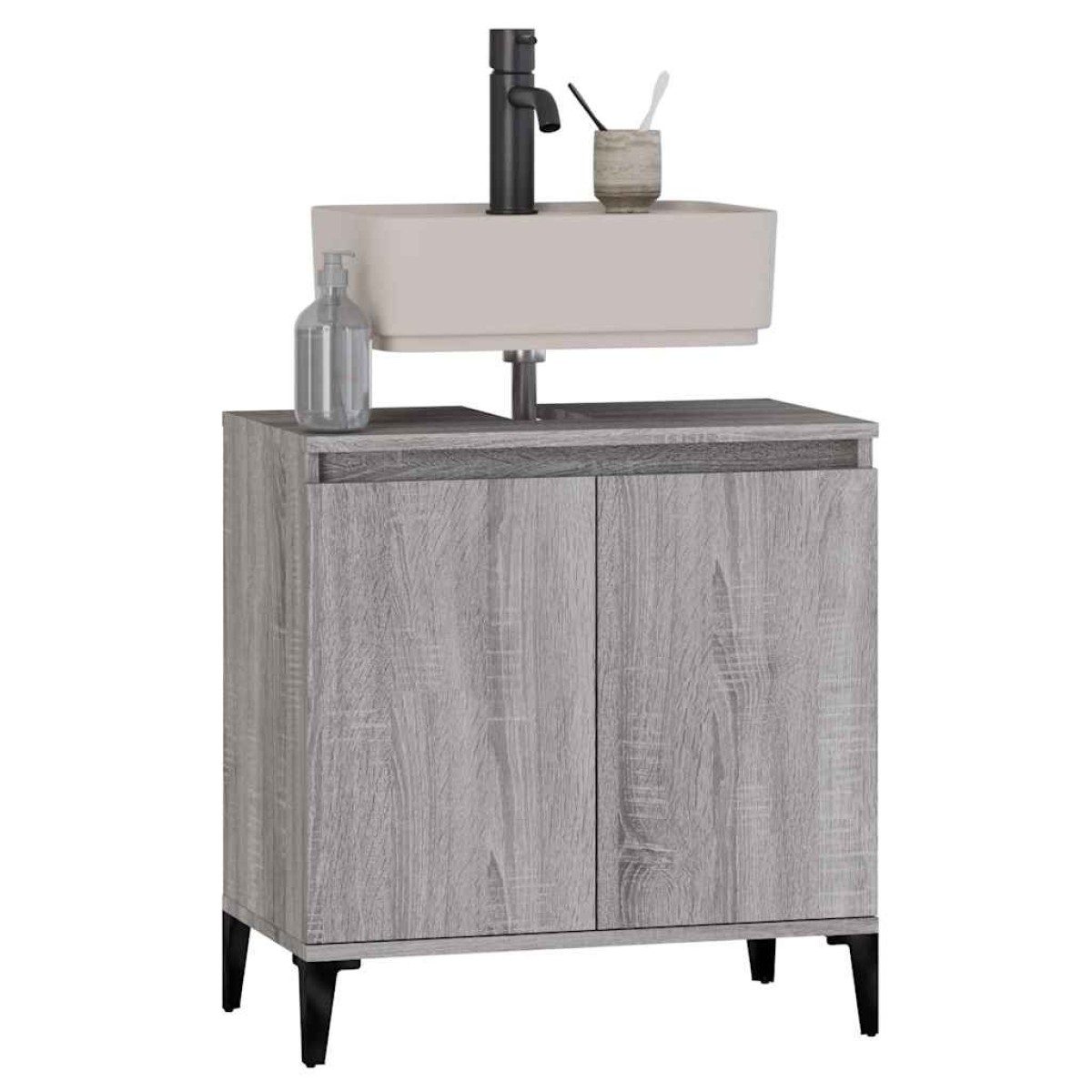 vidaXL Ντουλάπι Νιπτήρα Grey Sonoma 58 x 33 x 60 εκ. Επεξεργ. Ξύλο