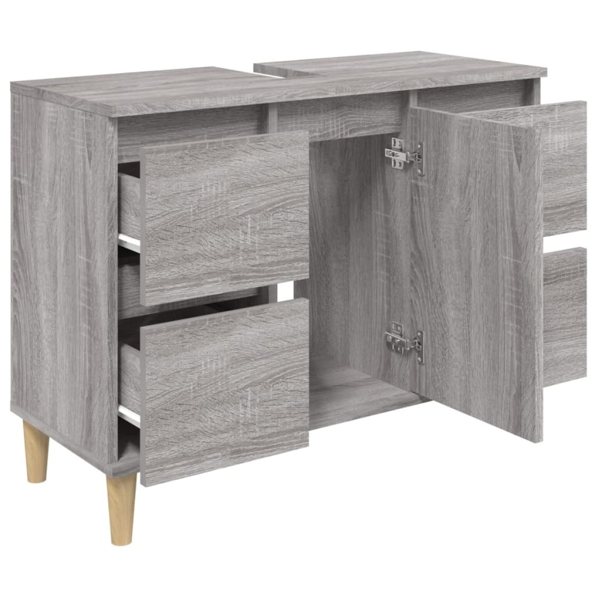 vidaXL Ντουλάπι Νιπτήρα Γκρι Sonoma 80 x 33 x 60εκ. Επεξεργασμένο Ξύλο