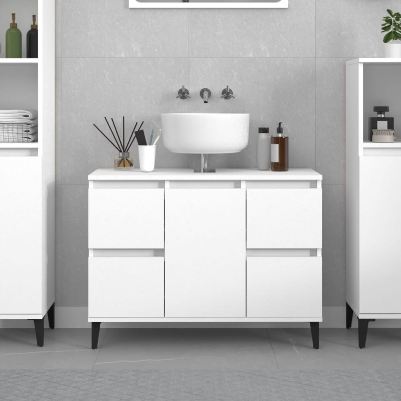 vidaXL Ντουλάπι Νιπτήρα Λευκό 80 x 33 x 60 εκ. Επεξεργασμένο Ξύλο