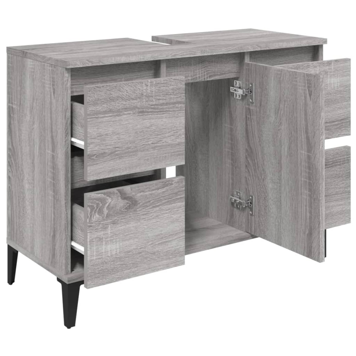 vidaXL Ντουλάπι Νιπτήρα Γκρι Sonoma 80 x 33 x 60εκ. Επεξεργασμένο Ξύλο