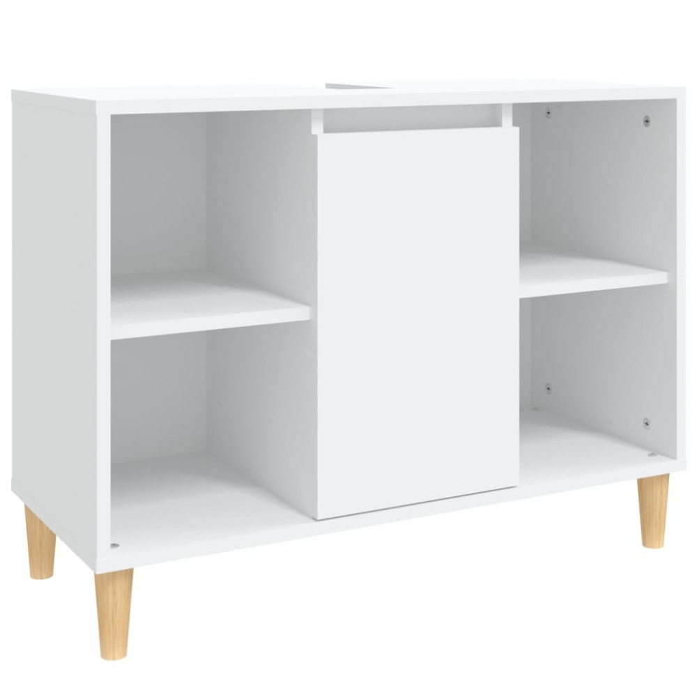 vidaXL Ντουλάπι Νιπτήρα Λευκό 80 x 33 x 60 εκ. Επεξεργασμένο Ξύλο