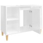 vidaXL Ντουλάπι Νιπτήρα Γυαλ. Λευκό 80x33x60 εκ. Επεξεργασμένο Ξύλο