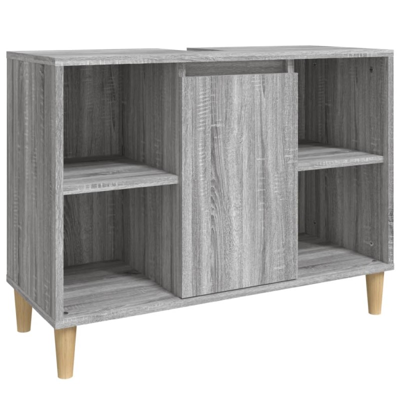 vidaXL Ντουλάπι Νιπτήρα Γκρι Sonoma 80 x 33 x 60εκ. Επεξεργασμένο Ξύλο