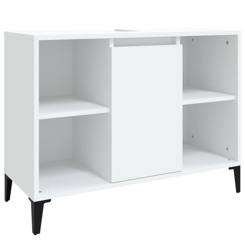 vidaXL Ντουλάπι Νιπτήρα Λευκό 80 x 33 x 60 εκ. Επεξεργασμένο Ξύλο