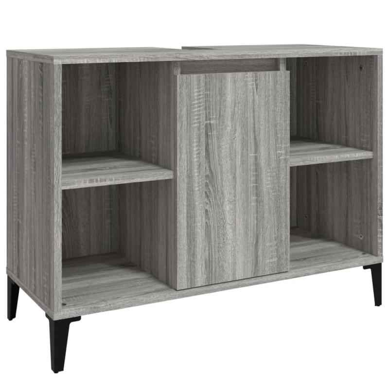vidaXL Ντουλάπι Νιπτήρα Γκρι Sonoma 80 x 33 x 60εκ. Επεξεργασμένο Ξύλο