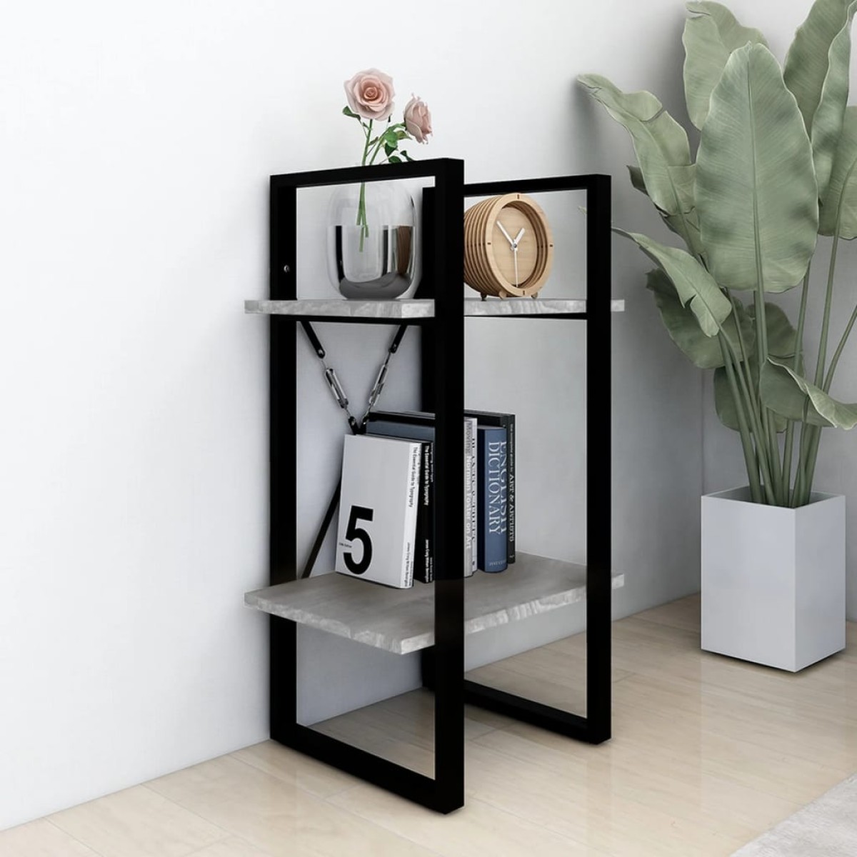 vidaXL Βιβλιοθήκη με 2 Ράφια Γκρι Sonoma 40x30x70 εκ. Επεξεργ. Ξύλο