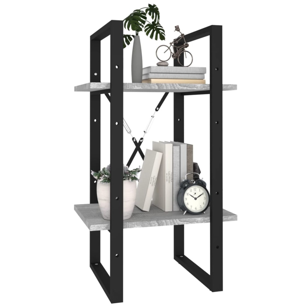 vidaXL Βιβλιοθήκη με 2 Ράφια Γκρι Sonoma 40x30x70 εκ. Επεξεργ. Ξύλο