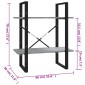 vidaXL Βιβλιοθήκη με 2 Ράφια Γκρι Sonoma 60x30x70 εκ. Επεξεργ. Ξύλο