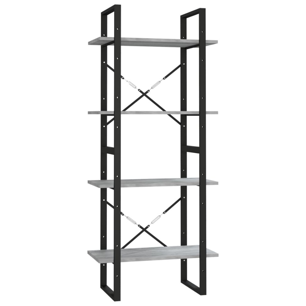 vidaXL Βιβλιοθήκη με 4 Ράφια Γκρι Sonoma 60x30x140 εκ. Επεξεργ. Ξύλο