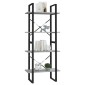 vidaXL Βιβλιοθήκη με 4 Ράφια Γκρι Sonoma 60x30x140 εκ. Επεξεργ. Ξύλο