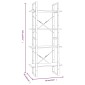 vidaXL Βιβλιοθήκη με 4 Ράφια Γκρι Sonoma 60x30x140 εκ. Επεξεργ. Ξύλο