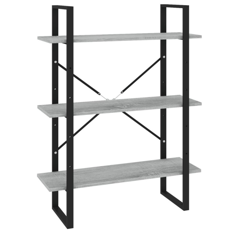 vidaXL Βιβλιοθήκη Γκρι Sonoma 80x30x105 εκ. από Επεξεργασμένο Ξύλο