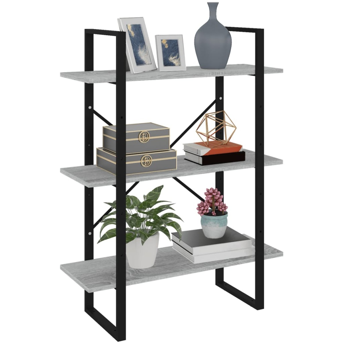 vidaXL Βιβλιοθήκη Γκρι Sonoma 80x30x105 εκ. από Επεξεργασμένο Ξύλο