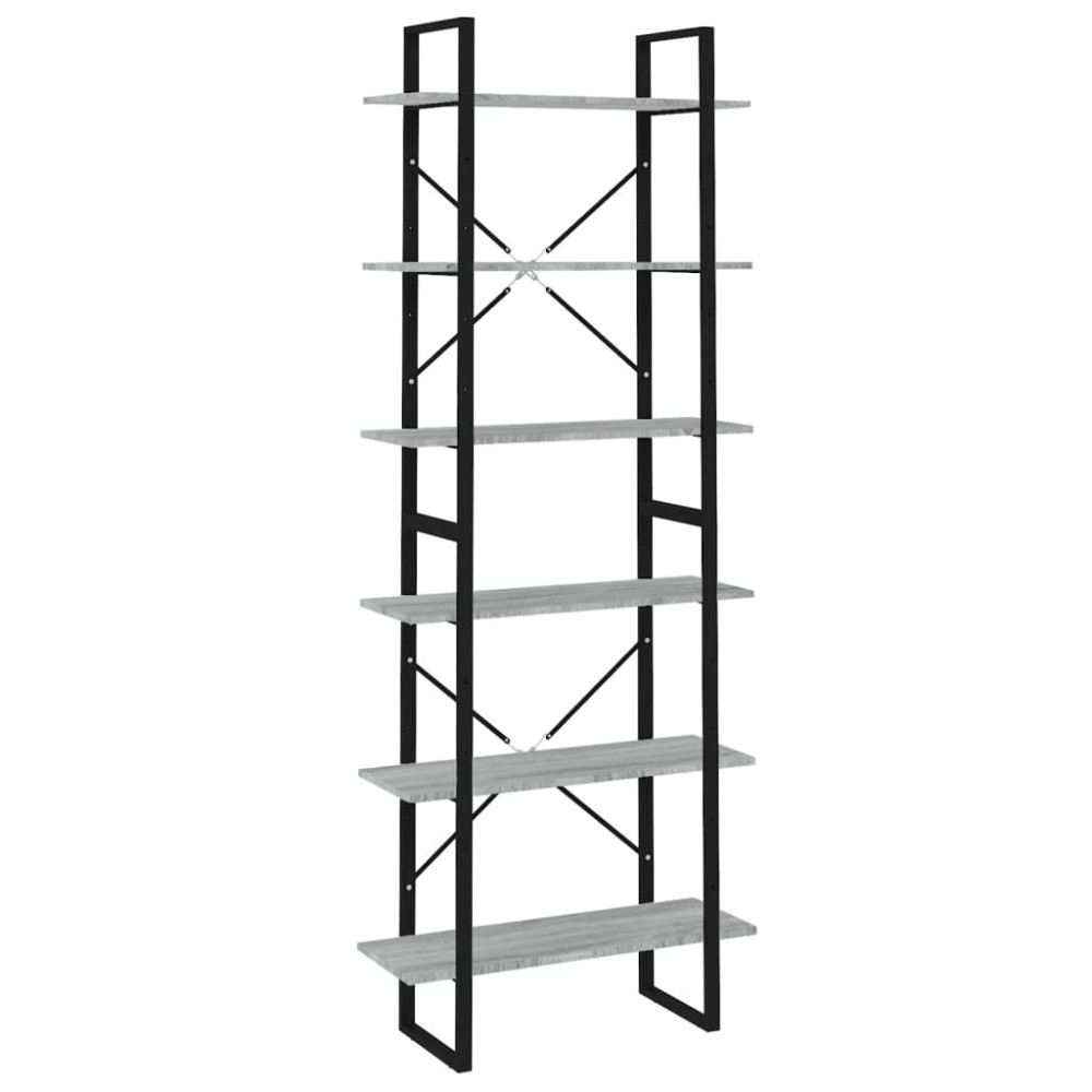 vidaXL Ραφιέρα Γκρι Sonoma 80x30x210 εκ. από Επεξεργασμένο Ξύλο