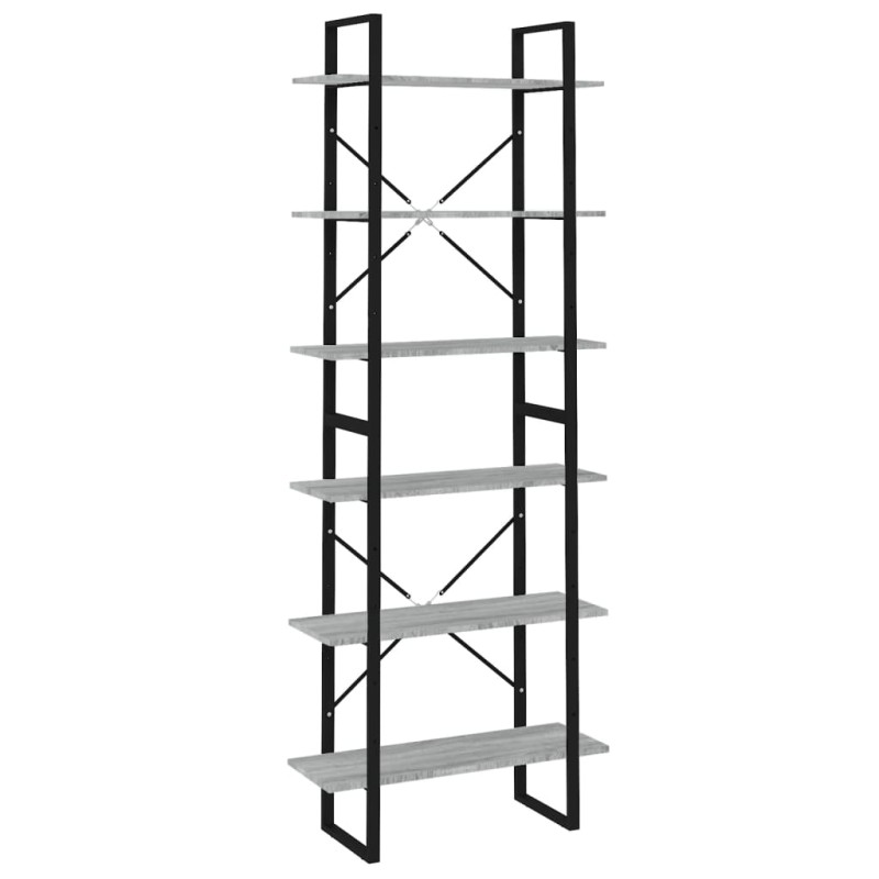 vidaXL Ραφιέρα Γκρι Sonoma 80x30x210 εκ. από Επεξεργασμένο Ξύλο
