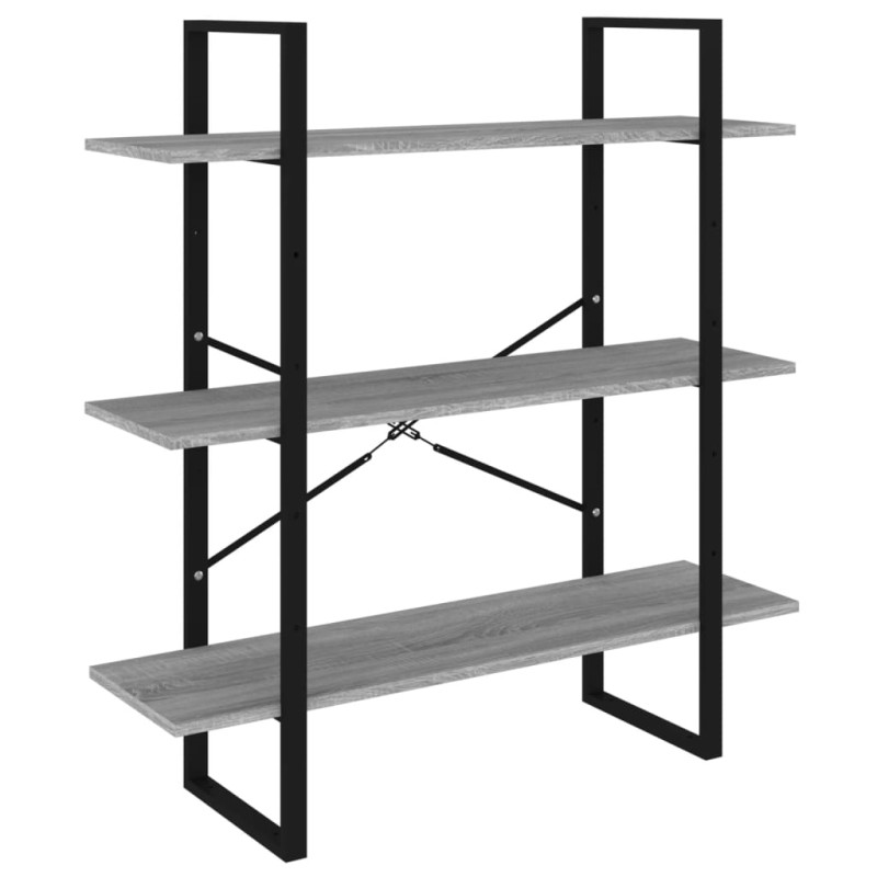 vidaXL Βιβλιοθήκη Γκρι Sonoma 100x30x105 εκ. από Επεξεργασμένο Ξύλο