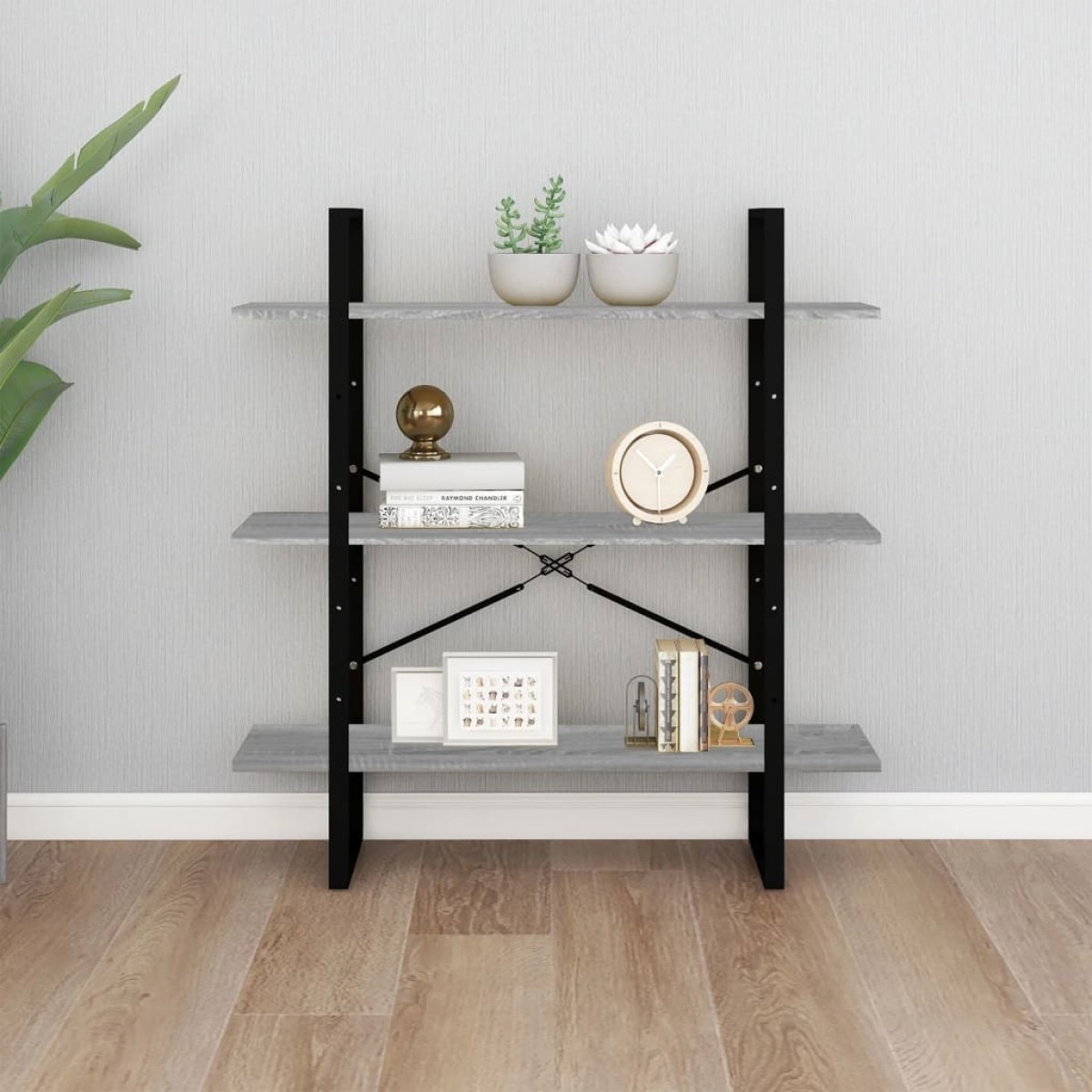 vidaXL Βιβλιοθήκη Γκρι Sonoma 100x30x105 εκ. από Επεξεργασμένο Ξύλο