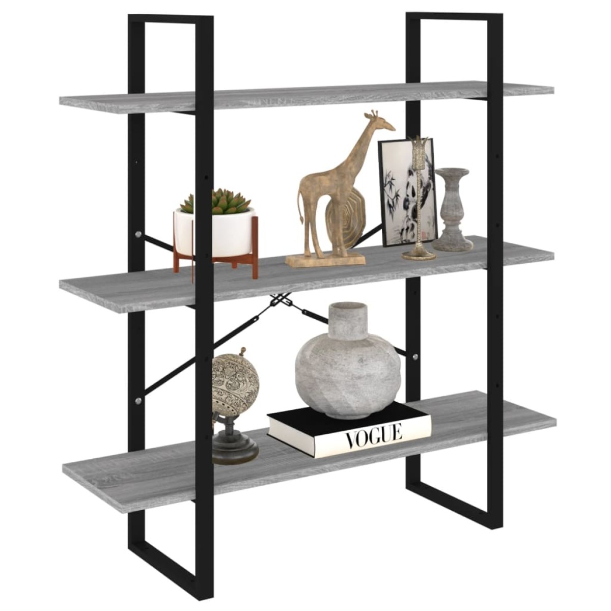 vidaXL Βιβλιοθήκη Γκρι Sonoma 100x30x105 εκ. από Επεξεργασμένο Ξύλο