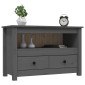 vidaXL Έπιπλο Τηλεόρασης Γκρι 79x35x52 εκ. από Μασίφ Ξύλο Πεύκου