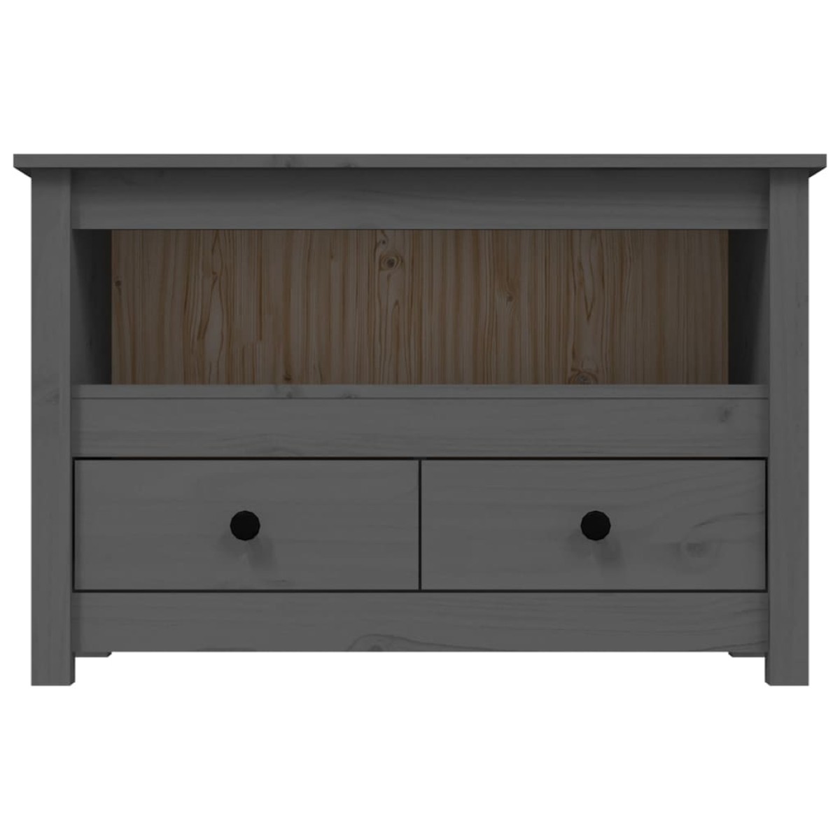 vidaXL Έπιπλο Τηλεόρασης Γκρι 79x35x52 εκ. από Μασίφ Ξύλο Πεύκου