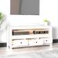 vidaXL Έπιπλο Τηλεόρασης Λευκό 114x35x52 εκ. από Μασίφ Ξύλο Πεύκου