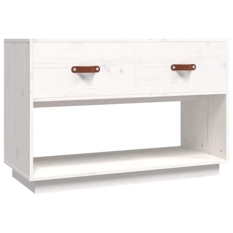 vidaXL Έπιπλο Τηλεόρασης Λευκό 90x40x60 εκ. από Μασίφ Ξύλο Πεύκου