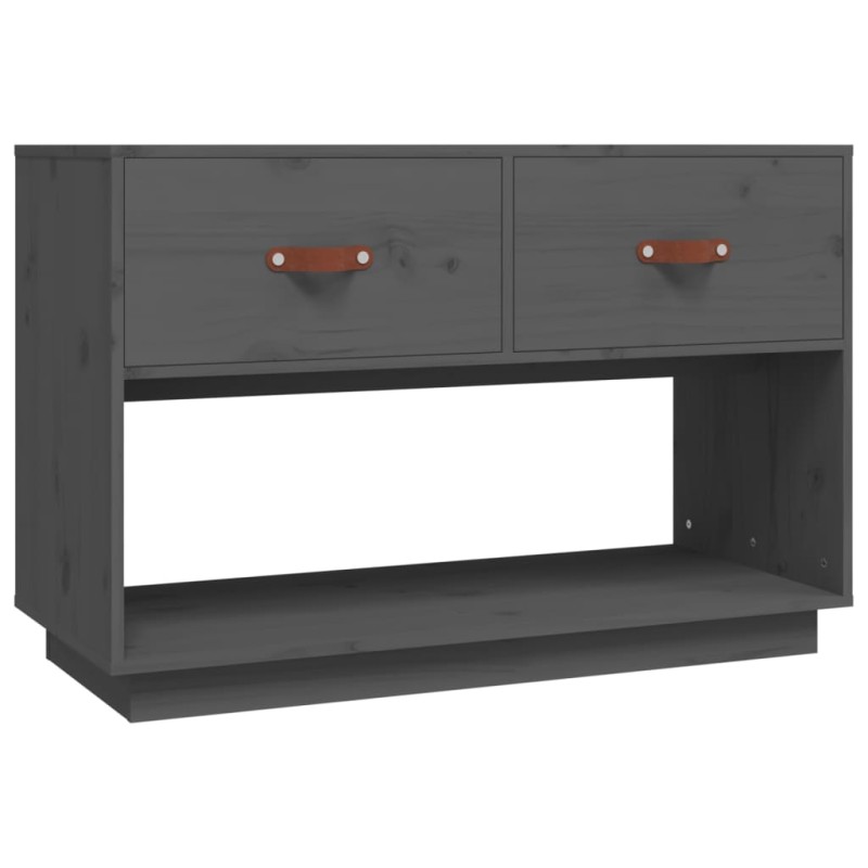 vidaXL Έπιπλο Τηλεόρασης Γκρι 90x40x60 εκ. από Μασίφ Ξύλο Πεύκου