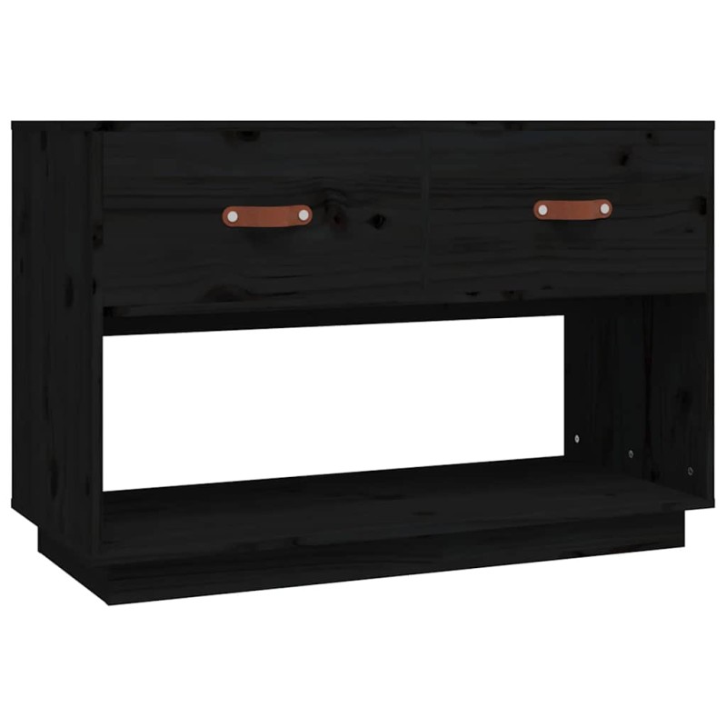 vidaXL Έπιπλο Τηλεόρασης Μαύρο 90x40x60 εκ. από Μασίφ Ξύλο Πεύκου